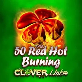 50 Red Hot Burning Clover Links online game logo by Novomatic on wildrobinn.com.pl